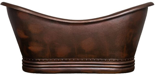 Casa Padrino Luxus Jugendstil Kupfer Badewanne Bronze 170 x 72 x H. 71 cm - Freistehende Retro Badewanne - Rustikale Kupfer Badezimmer M�bel