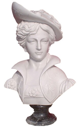 Casa Padrino Luxus Jugendstil Marmor Deko B�ste Dame Wei� H. 60 cm