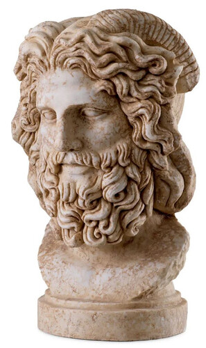 Casa Padrino Luxus Jugendstil Marmor B�ste Antik Beige 26 x 20 x H. 40 cm - Handgefertigte Deko Skulptur aus hochwertigem Marmor - Barock & Jugendstil Deko Accessoires - Luxus Qualit�t