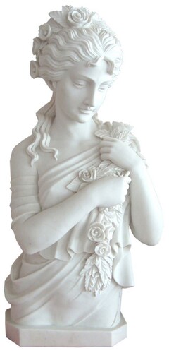 Casa Padrino Luxus Jugendstil Marmor Skulptur Frau Wei� H. 58 cm