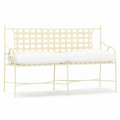 Casa Padrino Luxus Jugendstil Schmiedeeisen Gartenbank Creme / Wei� 160 cm