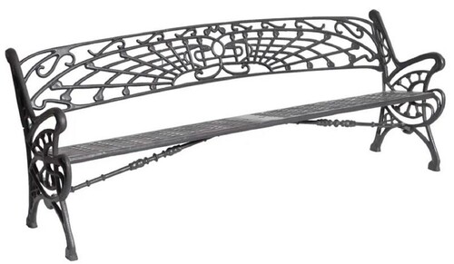 Casa Padrino Jugendstil Gusseisen Gartenbank Grau 205 cm