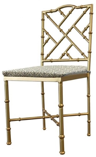 Casa Padrino Luxus Jugendstil Schmiedeeisen Gartenstuhl Gold / Gr�n H. 98 cm