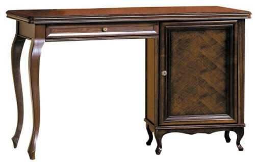 Casa Padrino Luxus Jugendstil Schreibtisch Dunkelbraun 154,4 x 52,5 x H. 78,8 cm - Massivholz Sekret�r - Barock & Jugendstil B�rom�bel