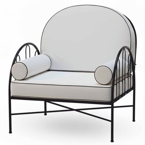 Casa Padrino Luxus Schmiedeeisen Sessel Grau / Schwarz - Hotel & Garten Sessel