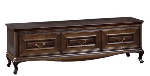 Casa Padrino Luxus Jugendstil Sideboard Dunkelbraun 165,9 x 45,6 x H. 52 cm - Fernsehschrank mit 3 Schubladen - Wohnzimmerm�bel