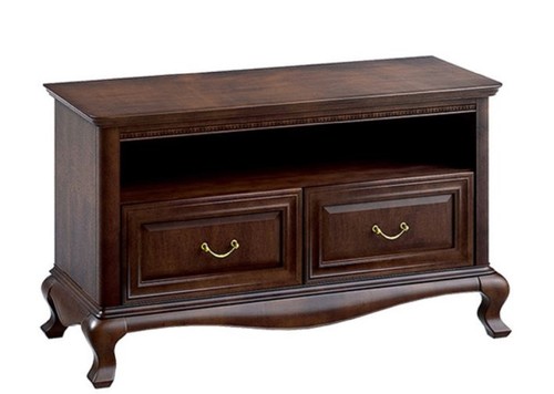 Casa Padrino Luxus Jugendstil Sideboard Dunkelbraun 115,6 x 45,6 x H. 68,2 cm - Fernsehschrank mit 2 Schubladen - Wohnzimmerm�bel