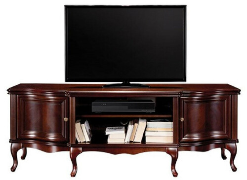 Casa Padrino Luxus Jugendstil TV Schrank Dunkelbraun 176 x 48 x H. 63,1 cm - Elegantes Massivholz Sideboard mit 2 T�ren - Barock & Jugendstil Wohnzimmer M�bel