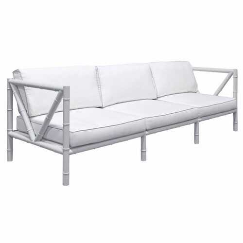 Casa Padrino Luxus Schmiedeeisen Sofa Grau / Wei� 280 cm - Hotel & Garten Sofa