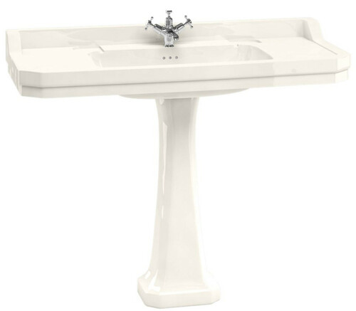 Casa Padrino Luxus Jugendstil Waschbecken 121 x 51 x H. 89,5 cm - Verschiedene Farben - Rechteckiges Porzellan Waschbecken mit Sockel - Luxus Qualit�t 