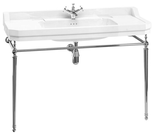 Casa Padrino Luxus Jugendstil Waschtisch 121 x 51 x H. 90 cm - Verschiedene Farben - Porzellan 1-Loch Stand Waschbecken mit Untergestell - Badezimmer M�bel 