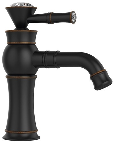 Casa Padrino Luxus Jugendstil Einhebel Waschtischarmatur mit Kristallglas H. 20,8 cm - Verschiedene Farben - Neoklassische Badezimmer Accessoires - Luxus Bad Zubeh�r 