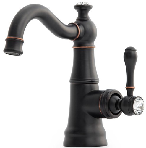 Casa Padrino Luxus Jugendstil Waschtischarmatur mit Kristallglas H. 20,8 cm - Verschiedene Farben - Neoklassische Badezimmer Accessoires - Luxus Bad Zubeh�r 