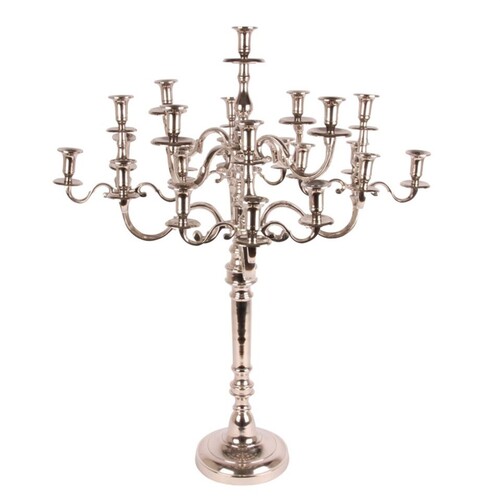 Casa Padrino Luxus Kandelaber Silber  80 x H. 100 cm - 25-armiger Kerzenleuchter