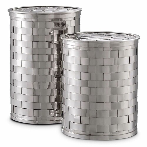 Casa Padrino Luxus Keksdosen 2er Set Silber - Luxus Accessoires
