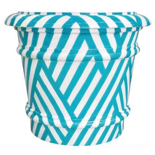 Casa Padrino Luxus Keramik Blumentopf Wei� / T�rkis  62 x H. 51 cm - Garten Deko VPP