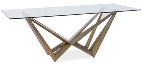 Casa Padrino Designer Esstisch mit Glasplatte Braun 200 x 100 x H. 76 cm - Luxus Esszimmer M�bel