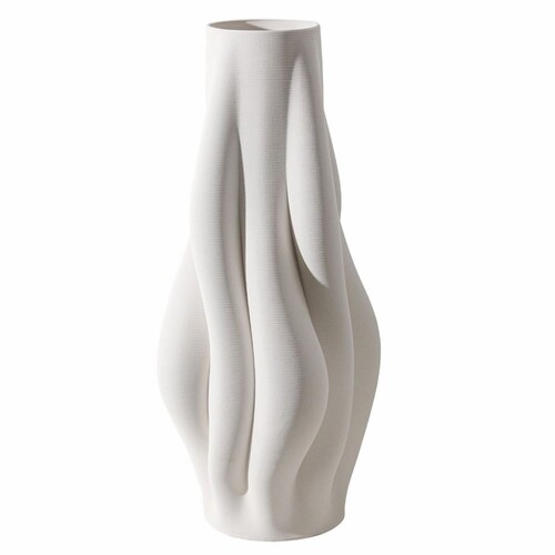 Casa Padrino Luxus Vase Wei� H. 48 cm - Keramik Blumenvase - Deko Accessoires