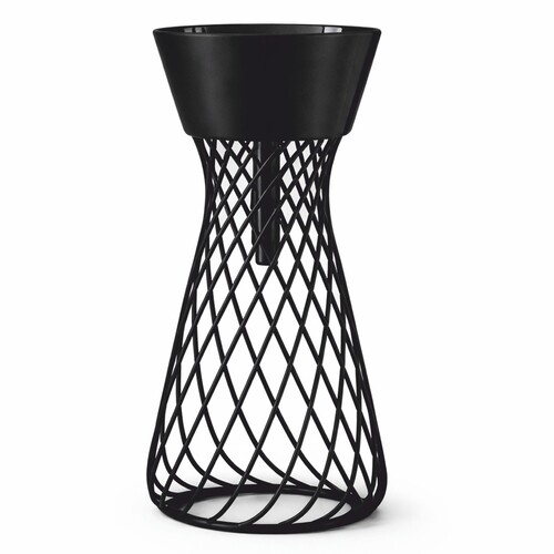 Casa Padrino Luxus Keramik Waschbecken mit Metallst�nder Schwarz H. 85 cm - Made in Italy