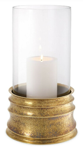 Casa Padrino Luxus Kerzenleuchter Vintage Messingfarben  21 x H. 40,5 cm - Hotel & Restaurant Accessoires - Luxus Qualit�t