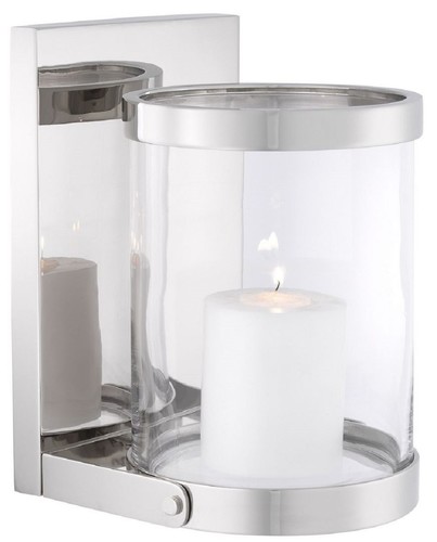 Casa Padrino Luxus Wandkerzenleuchter Silber 17,5 x 19,5 x H. 25,5 cm - Wandkerzenhalter - Deko Accessoires