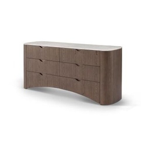 Casa Padrino Luxus Kommode Silbergrau / Hellgrau 160 x 42 x H. 80 cm - Kommode mit Travertin - Moderne Schlafzimmer M�bel - Luxus Qualit�t
