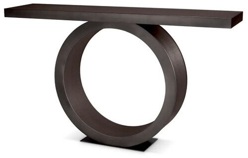 Casa Padrino Luxus Konsole Mokka / Bronze 130 x 30 x H. 76,5 cm - Rechteckiger Massivholz Konsolentisch - Luxus M�bel - Wohnzimmer M�bel - Luxus Einrichtung - Wohnzimmer Einrichtung