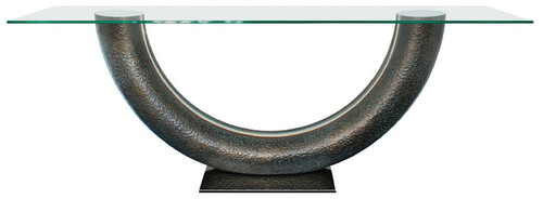 Casa Padrino Luxus Konsole Bronzefarben 230 x 45 x H. 86 cm - Konsolentisch mit Glasplatte - Wohnzimmer M�bel - Hotel M�bel - Luxus Kollektion