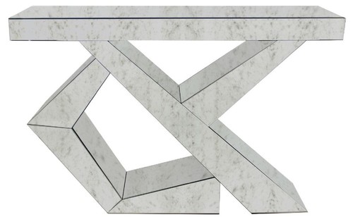 Casa Padrino Designer Wohnzimmer Konsole Antikes Spiegelglas 120 x 36 x H. 81 cm - Verspiegelter Konsolentisch - Luxus M�bel