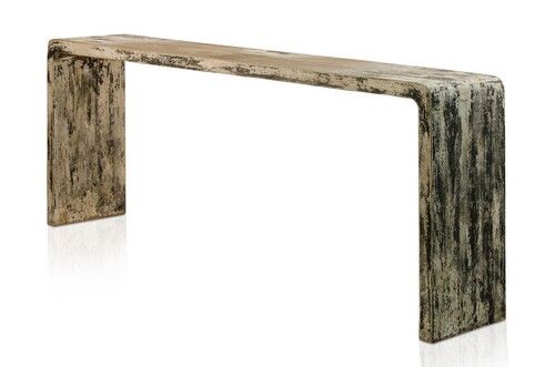 Casa Padrino Luxus Konsole Naturfarben 215 x 40 x H. 80 cm - Konsolentisch aus recyceltem Ulmen Altholz - Luxus M�bel
