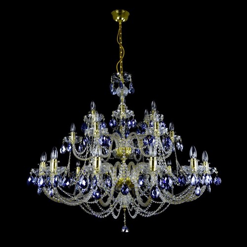 Casa Padrino Luxus Kristall Deckenleuchte Gold  105 x H. 90 cm - Prunkvolle Messing Deckenleuchte mit b�hmischem Kristallglas - Barock M�bel - Edel & Prunkvoll