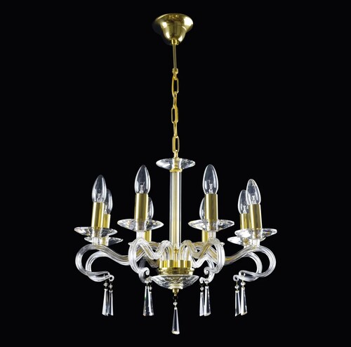 Casa Padrino Luxus Kristall Deckenleuchte Gold  50 x H. 42 cm - Prunkvolle Messing Deckenleuchte mit b�hmischem Kristallglas - Barock M�bel - Edel & Prunkvoll