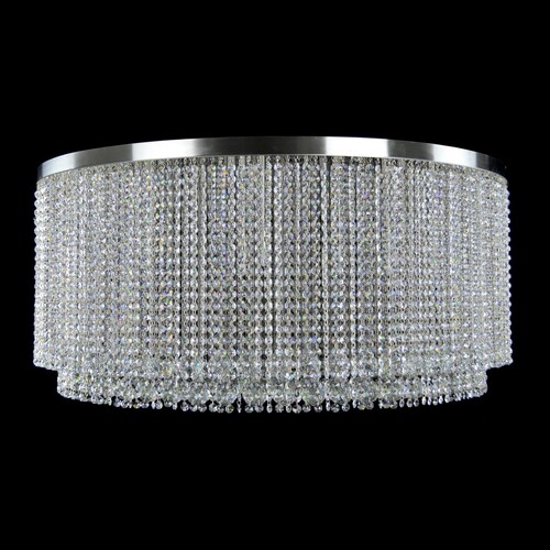 Casa Padrino Luxus Kristall Deckenleuchte Silber  100 x H. 45 cm - Prunkvolle Messing Deckenleuchte mit b�hmischem Kristallglas - Barock M�bel - Edel & Prunkvoll