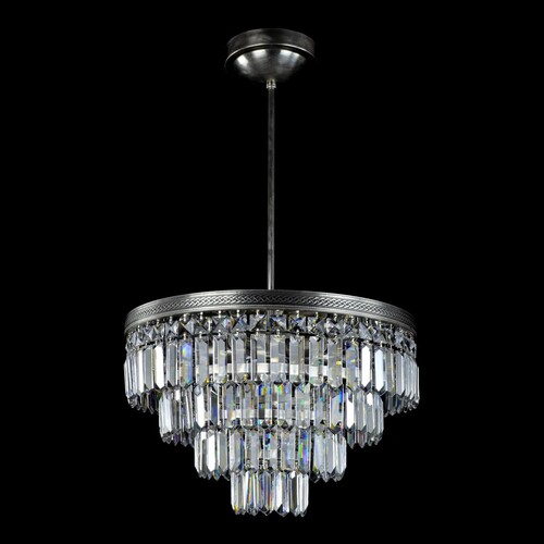 Casa Padrino Luxus Kristall Deckenleuchte Silber  40 x H. 20 cm - Prunkvolle Messing Deckenleuchte mit b�hmischem Kristallglas - Barock M�bel - Edel & Prunkvoll