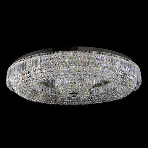 Casa Padrino Luxus Kristall Deckenleuchte Silber  85 x H. 26 cm - Prunkvolle Messing Deckenleuchte mit b�hmischem Kristallglas - Barock M�bel - Edel & Prunkvoll