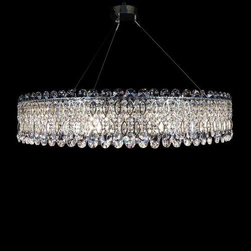 Casa Padrino Luxus Kristall Deckenleuchte Silber  90 x H. 20 cm - Prunkvolle Messing Deckenleuchte mit b�hmischem Kristallglas - Barock M�bel - Edel & Prunkvoll