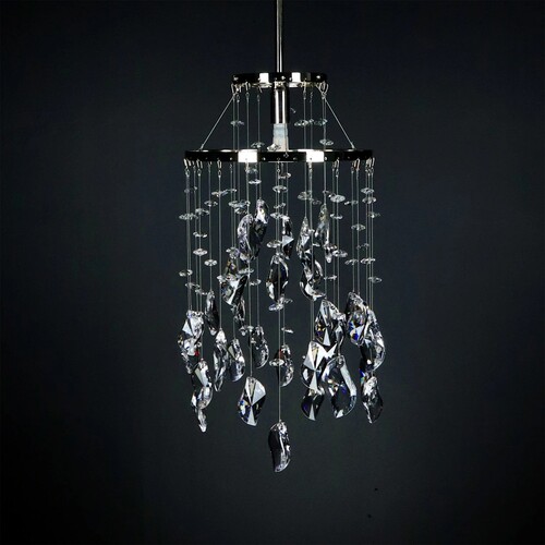 Casa Padrino Luxus Kristall H�ngeleuchte Silber  20 x H. 40 cm - Prunkvolle Messing H�ngeleuchte mit b�hmischem Kristallglas - Barock M�bel - Edel & Prunkvoll
