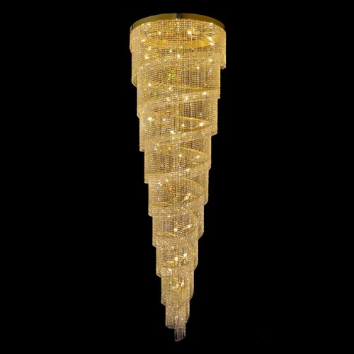 Casa Padrino Luxus Kristall Kronleuchter Gold  100 x H. 355 cm - Prunkvolle Messing Kronleuchter mit b�hmischem Kristallglas - Barock M�bel - Edel & Prunkvoll