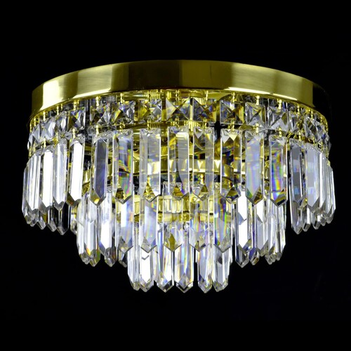 Casa Padrino Luxus Kristall Kronleuchter Gold  30 x H. 20 cm - Prunkvolle Messing Kronleuchter mit b�hmischem Kristallglas - Barock M�bel - Edel & Prunkvoll