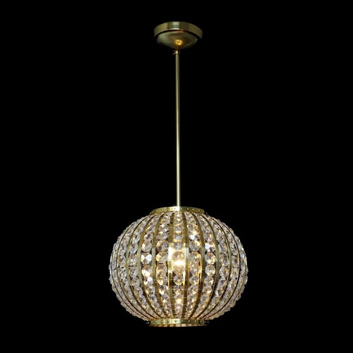 Casa Padrino Luxus Kristall Kronleuchter Gold  30 x H. 30 cm - Prunkvolle Messing Kronleuchter mit b�hmischem Kristallglas - Barock M�bel - Edel & Prunkvoll