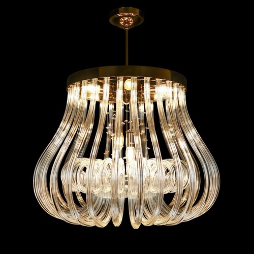 Casa Padrino Luxus Kristall Kronleuchter Gold  60 x H. 50 cm - Prunkvolle Messing Kronleuchter mit b�hmischem Kristallglas - Barock M�bel - Edel & Prunkvoll