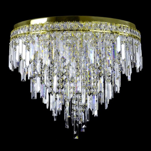 Casa Padrino Luxus Kristall Kronleuchter Gold  70 x H. 60 cm - Prunkvolle Messing Kronleuchter mit b�hmischem Kristallglas - Barock M�bel - Edel & Prunkvoll