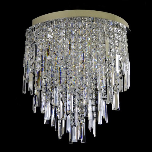Casa Padrino Luxus Kristall Kronleuchter Silber  50 x H. 50 cm - Prunkvolle Messing Kronleuchter mit b�hmischem Kristallglas - Barock M�bel - Edel & Prunkvoll