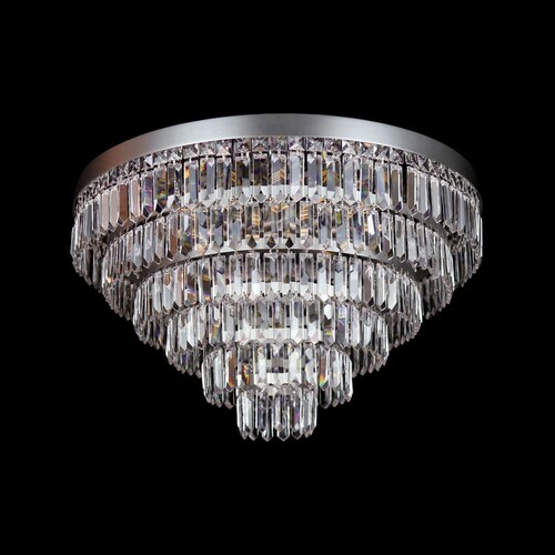 Casa Padrino Luxus Kristall Kronleuchter Silber  60 x H. 43 cm - Prunkvolle Messing Kronleuchter mit b�hmischem Kristallglas - Barock M�bel - Edel & Prunkvoll