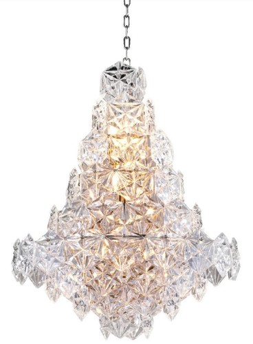 Casa Padrino Luxus Kronleuchter Silber / klares Glas  60 x H. 76 cm - Hotel & Restaurant Kronleuchter - Luxus Qualit�t