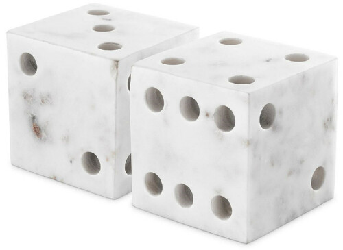 Casa Padrino Luxus Deko Marmor W�rfel Set Wei� 10 x 10 x H. 10 cm - Wohnzimmer Dekoration - Schreibtisch Dekoration - Marmor Dekoration - Luxus Kollektion