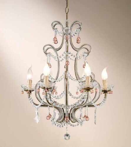 Casa Padrino Barock Kronleuchter  55 x H. 70 cm 6-flammig - Handgefertigte Leuchte aus Italien - Barock Leuchten