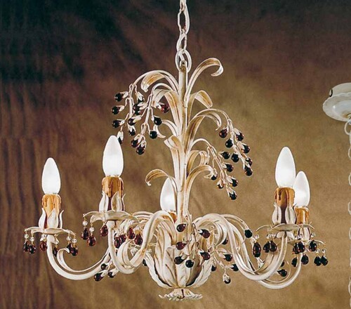 Casa Padrino Barock Kronleuchter  60 x H. 45 cm 5-flammig - Handgefertigte Leuchte aus Italien - Barock Leuchten