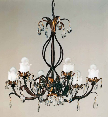 Casa Padrino Barock Kronleuchter  60 x H. 58 cm 6-flammig - Handgefertigte Leuchte aus Italien - Barock Leuchten