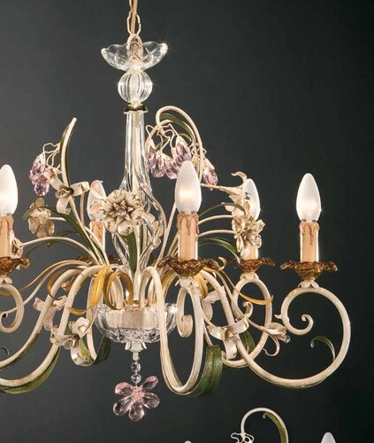 Casa Padrino Barock Kronleuchter  70 x H. 55 cm 6-flammig - Handgefertigte Leuchte aus Italien - Barock Leuchten